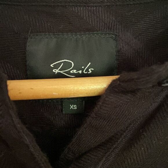 Rails sz XS black plaid long sleeve button up super soft - Picture 2 of 5